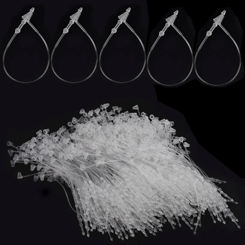AccEncyc 3" Plastic Fastener Clear Hang Tag Snap Lock Plastic Tag Fasteners Pin Security Loop for Retail Store Clothing Price Tag Pins (1000 Pcs) - Image 1
